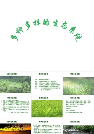2012年秋七年级生物上册 第二章 第一节 多种多样的生态系统课件 苏科版
