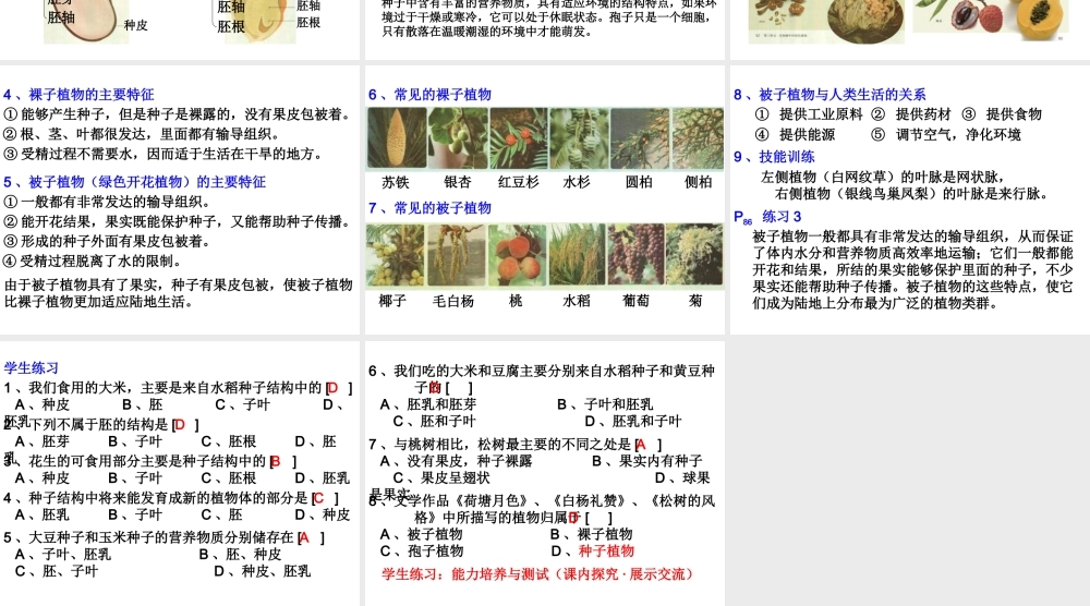 2012年秋七年级生物上册 第三单元 第一章 第二节 种子植物课件 新人教版
