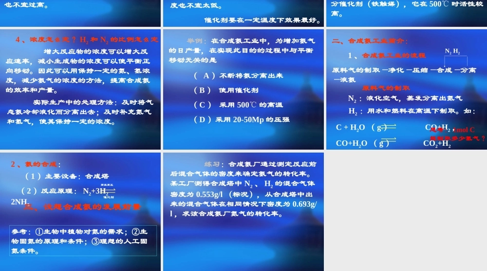 19合成氨条件的选择