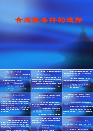 19合成氨条件的选择