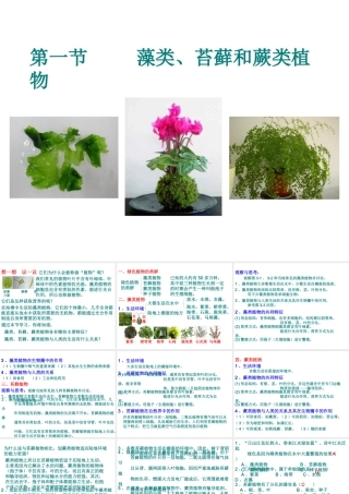 2012年秋七年级生物上册 第三单元 第一章 第一节 藻类、苔藓和蕨类植物课件 新人教版