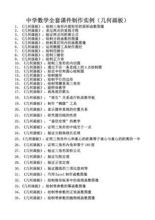 中学数学全套课件制作实例（几何画板）