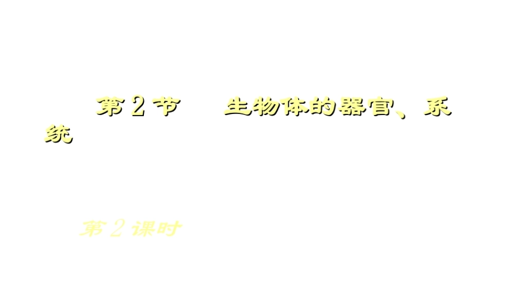 2012年秋七年级生物上册 第四章 第二节 生物体的器官、系统课件 北师大版