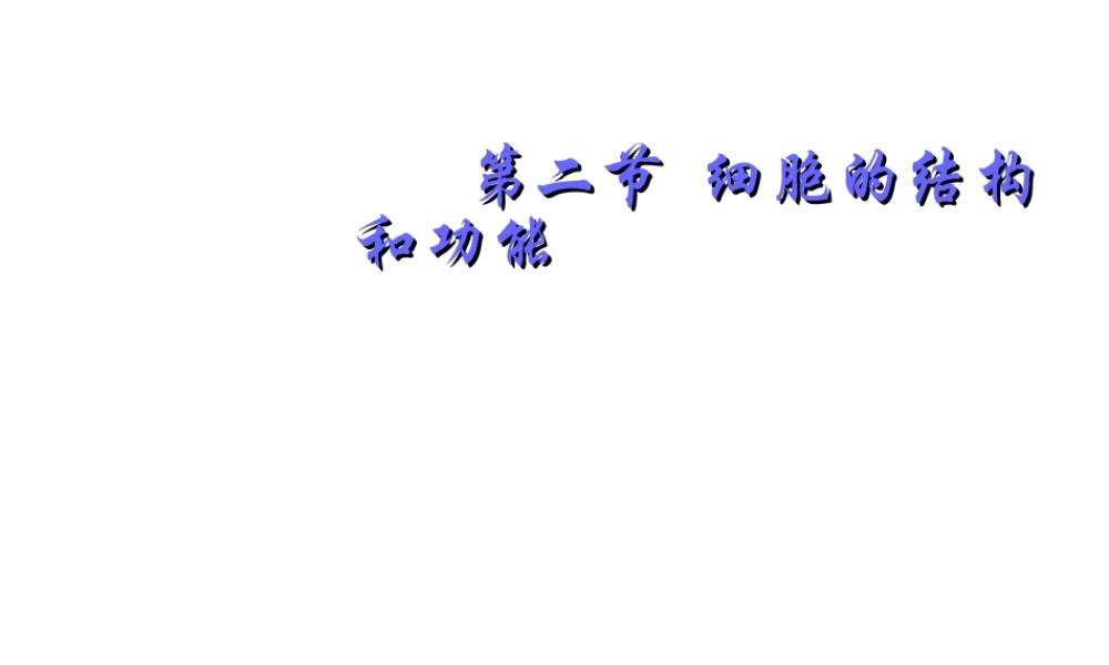 2012年秋七年级生物上册 第一单元 第二章 第二节 细胞的结构和功能课件鲁教版