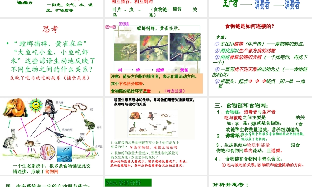 2012年秋七年级生物上册 第一单元 第二章 第五节 生物与环境组成生态系统课件 新人教版