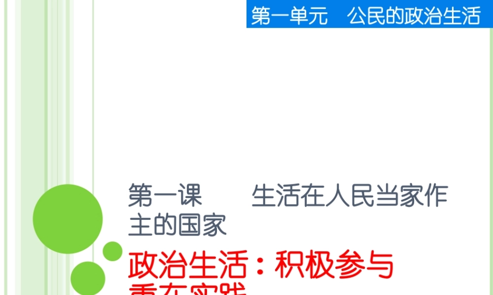 1课3框政治生活