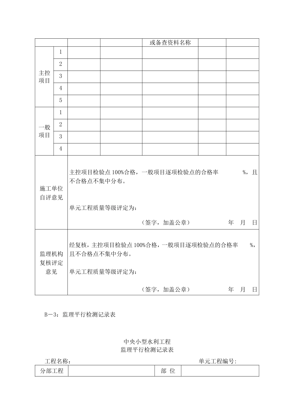 中央小型水利工程隐蔽工程质量验收记录表_第2页