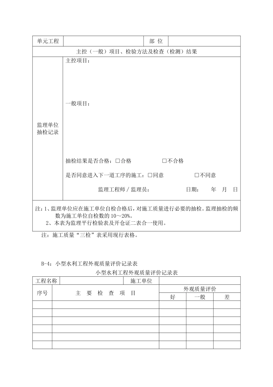 中央小型水利工程隐蔽工程质量验收记录表_第3页