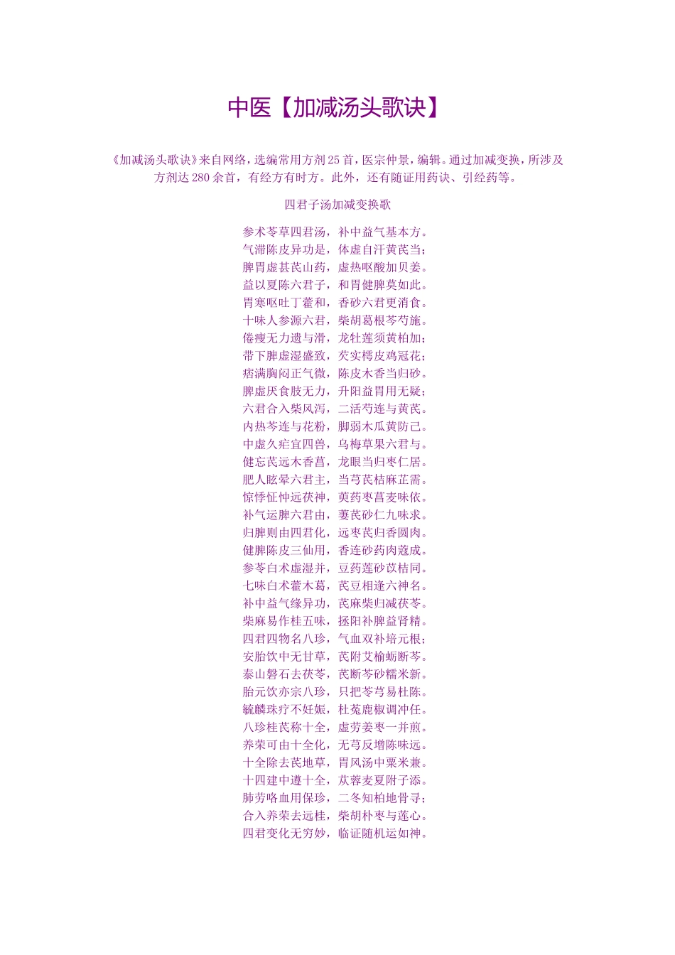 中医【加减汤头歌诀】_第1页