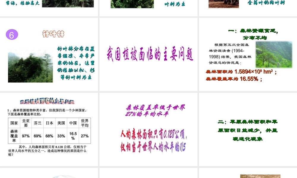 2012年秋七年级生物上册《第三单元 第六章 爱护植被,绿化祖国》课件3 人教新课标版