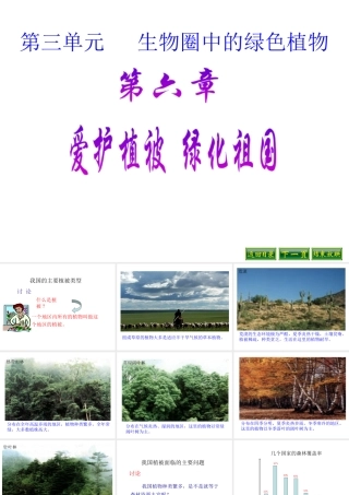 2012年秋七年级生物上册《第三单元 第六章 爱护植被,绿化祖国》课件7 人教新课标版