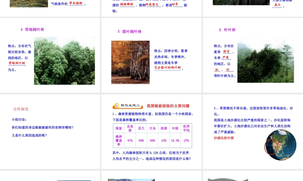 2012年秋七年级生物上册《第三单元 第六章 爱护植被,绿化祖国》课件9 人教新课标版