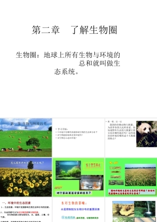 2012年秋七年级生物上册《第一单元  第二章 第一节 生物与环境的关系》课件1 人教新课标版