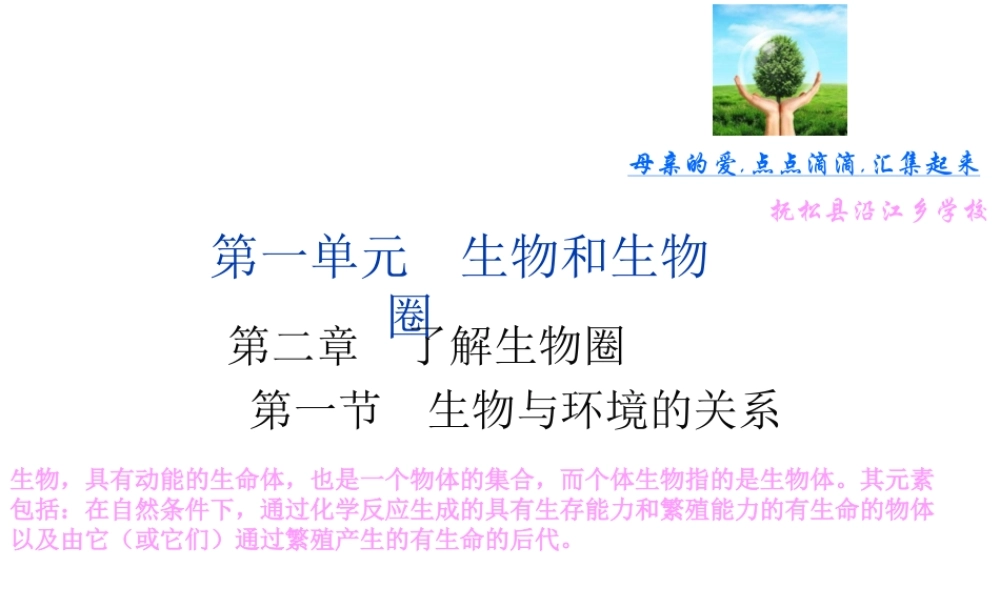 2012年秋七年级生物上册《第一单元  第二章 第一节 生物与环境的关系》课件4 人教新课标版