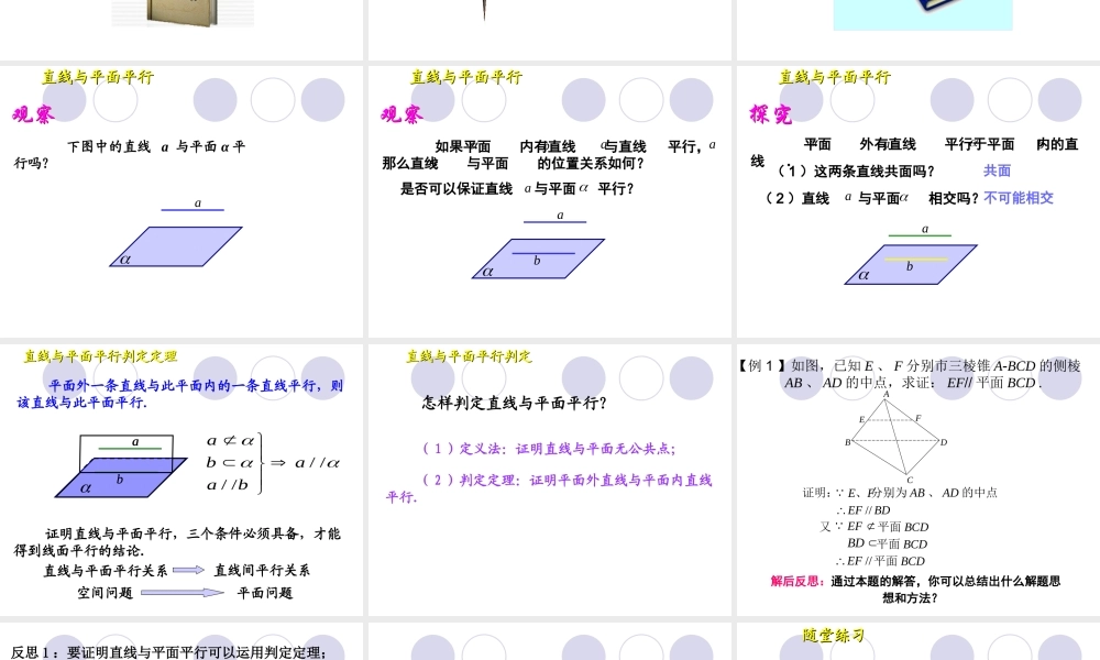 2.2.1直线与平面平行的判定