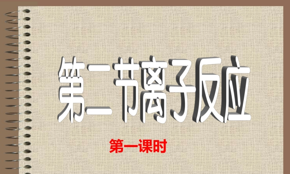 2.2.1离子反应第一课时