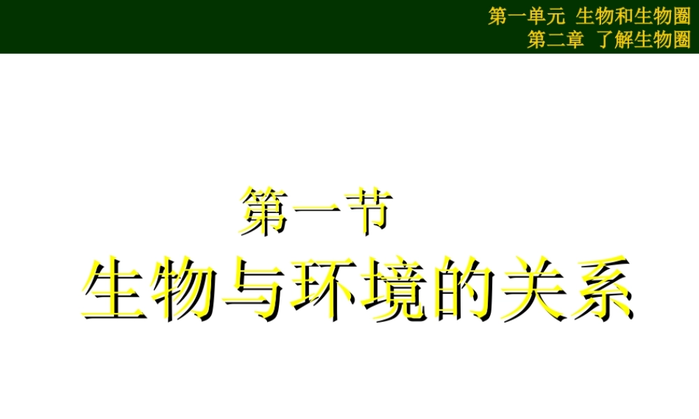 2012年秋七年级生物上册《第一单元  第二章 第一节 生物与环境的关系》课件6 人教新课标版