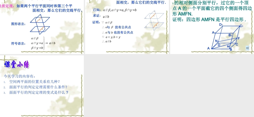 2.2.2 平面和平面平行的判定