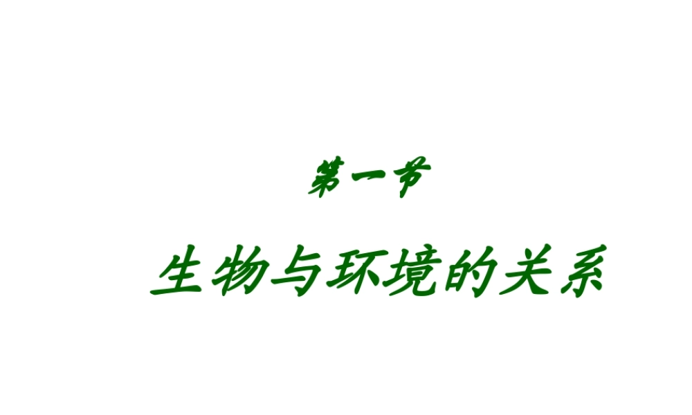 2012年秋七年级生物上册《第一单元  第二章 第一节 生物与环境的关系》课件10 人教新课标版