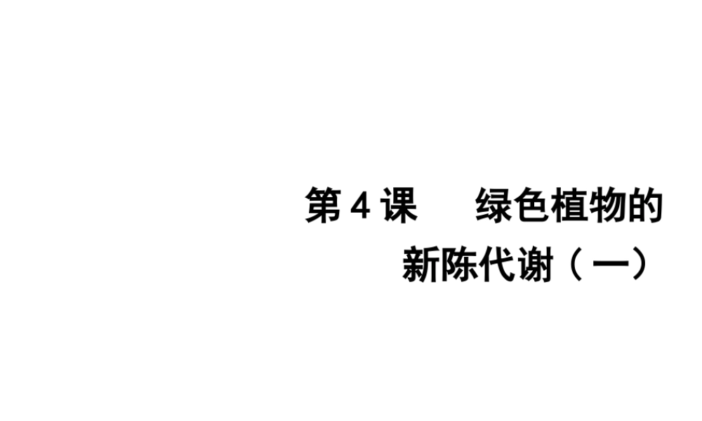 2012年2月中考科学一轮复习 第4课植物的新陈代谢1精品课件 浙教版