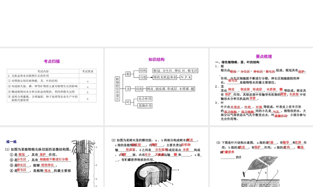 2012年2月中考科学一轮复习 第5课植物的新成代谢2精品课件 浙教版