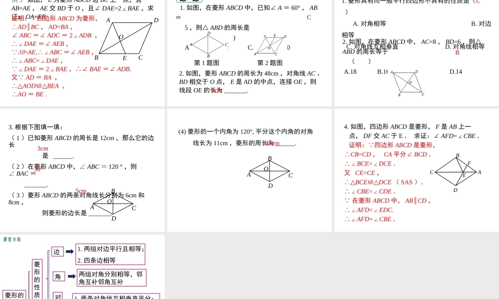 1.1 第1课时 菱形的性质