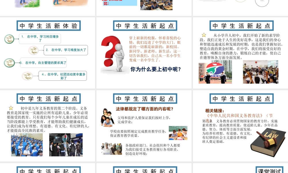 1.1 我上中学了 第1框中学生活新起点课件 粤教版-粤教版初中七年级上册政治课件