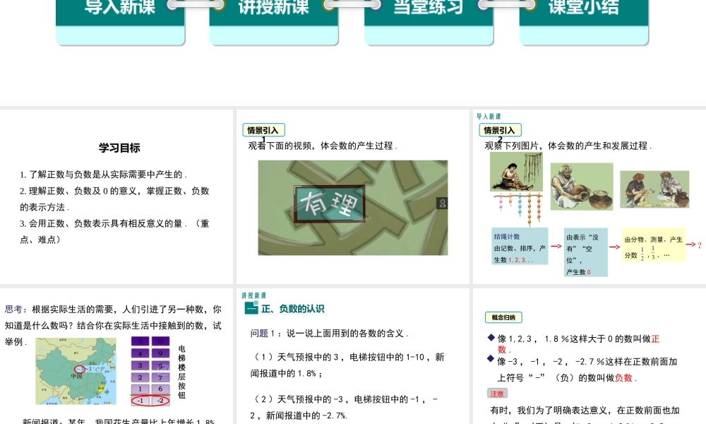 1.1 正数和负数课件
