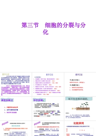 2012年秋七年级生物上册《第一单元 第二章 第二节 细胞的分裂和分化》课件8 济南版