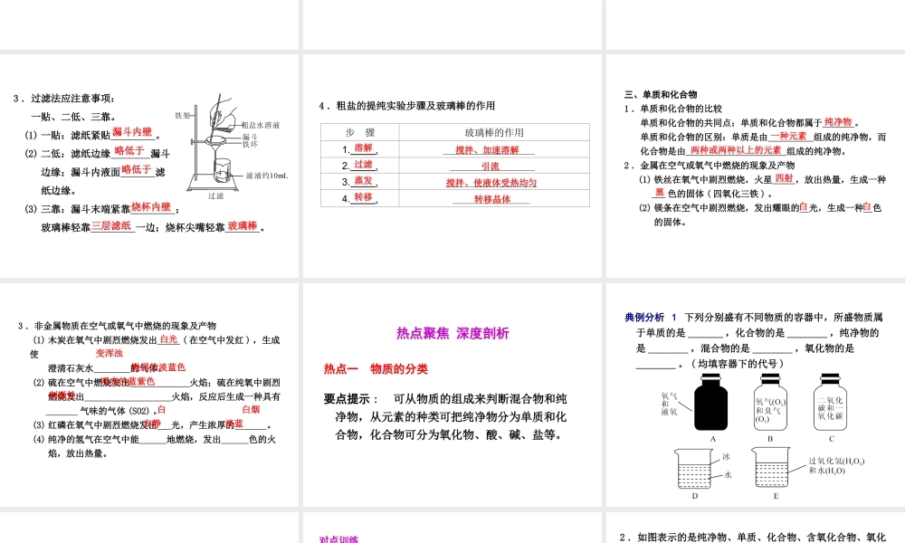 2012年2月中考科学一轮复习 第29课物质的分类精品课件 浙教版