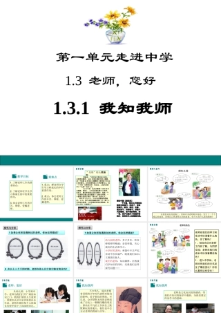 1.3 老师，您好 第1框我知我师课件 粤教版-粤教版初中七年级上册政治课件