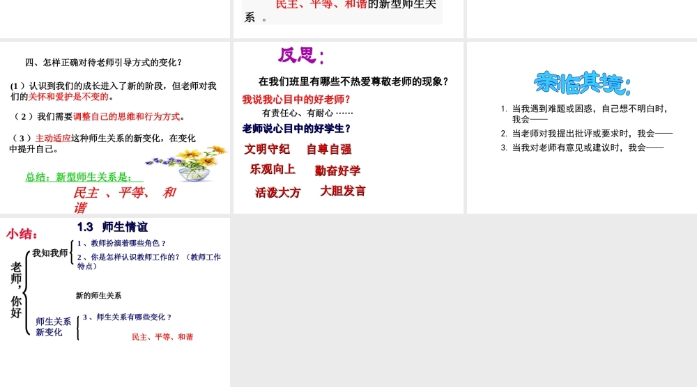1.3 老师，您好 第2框 师生关系新变化课件 粤教版-粤教版初中七年级上册政治课件