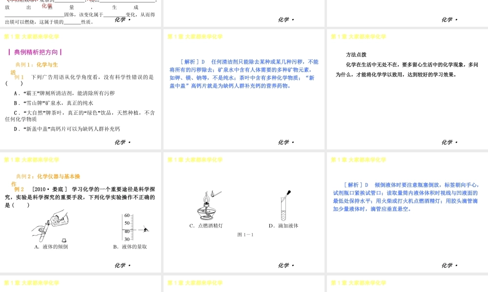 2012年九年级化学秋学期 第1章-大家都来学化学配套课件 粤教版