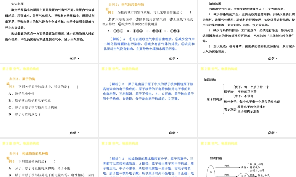 2012年九年级化学秋学期 第2章-空气、物质的构成配套课件 粤教版