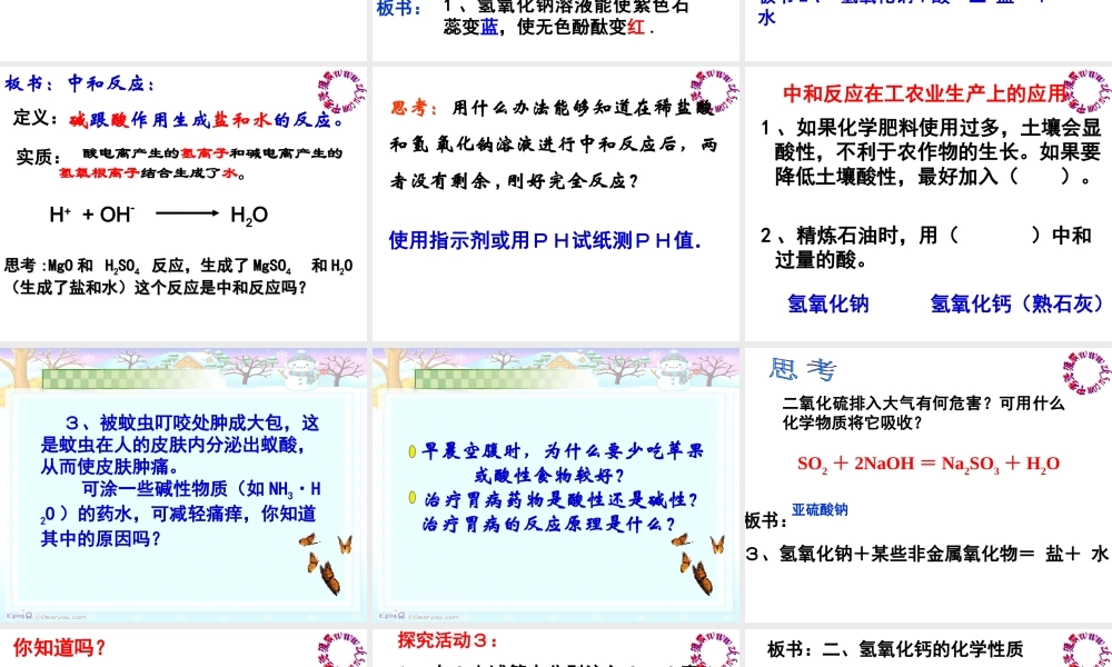 1.3探索碱的性质第一课时上课