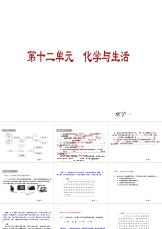 2012年九年级化学秋学期 第十二单元—化学与生活配套课件  人教新课标版