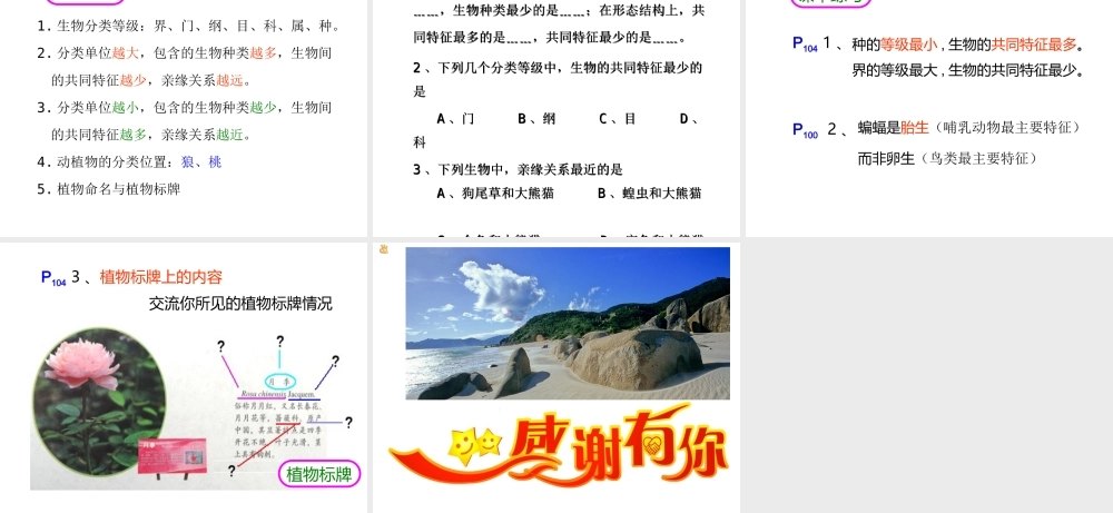 2013年八年级生物上册 6.1.2 从种到界课件 新人教版