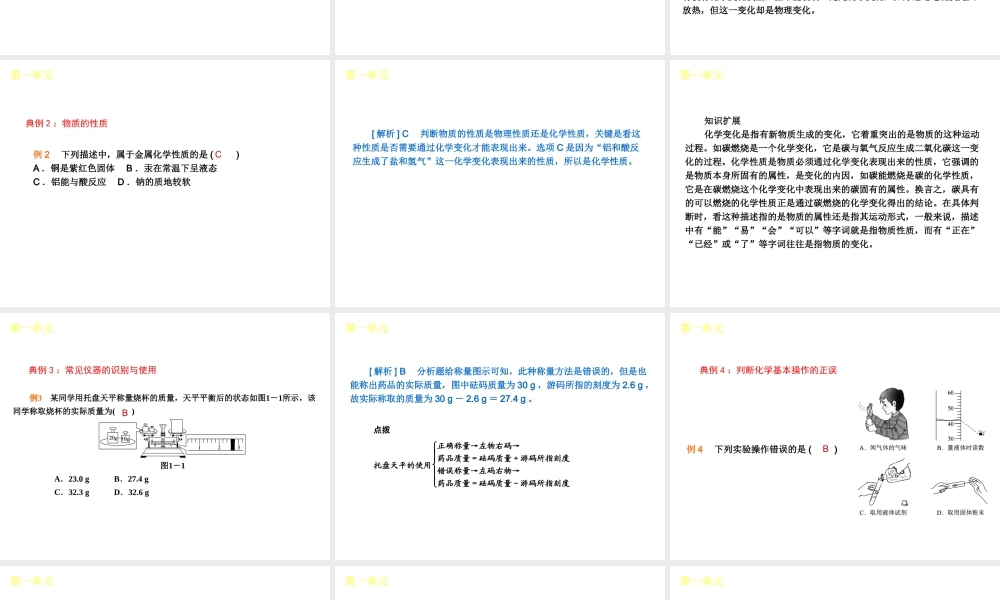 2012年九年级化学秋学期 第一单元—走进化学世界配套课件 人教新课标版