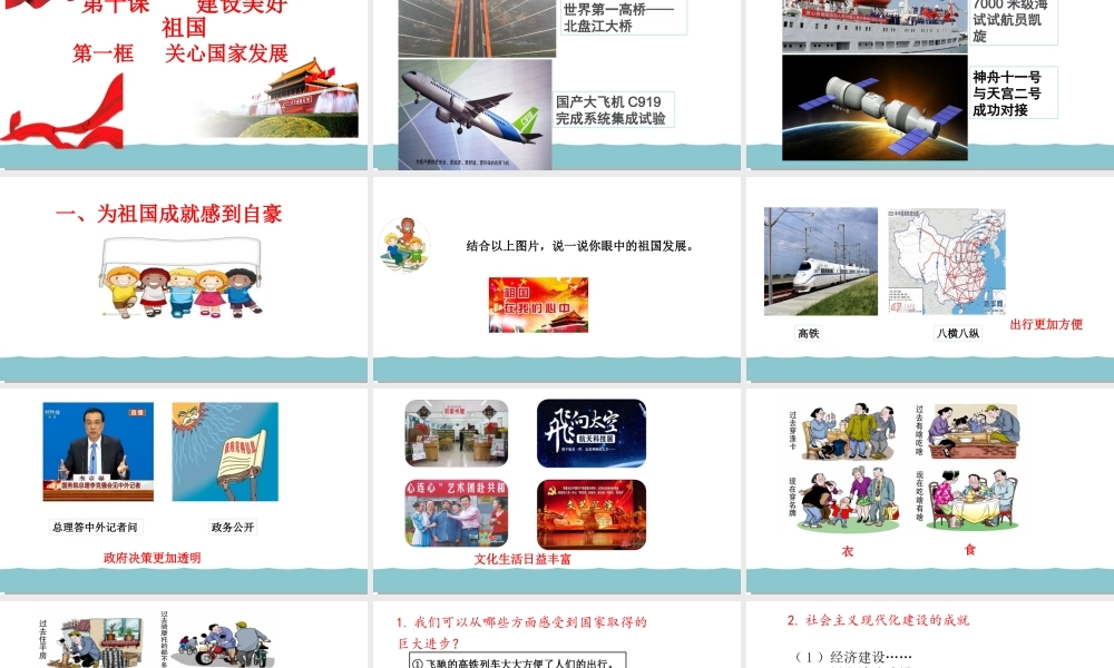 10.1关心国家发展 教学优质课件