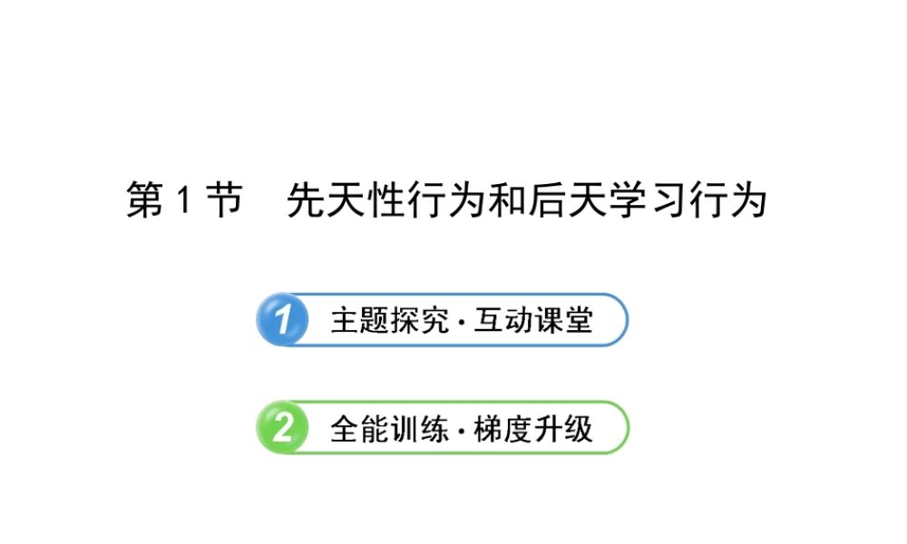 2013年八年级生物上册 第十六章 动物的行为 5.16.1先天性行为和后天学习行为课件 北师大版