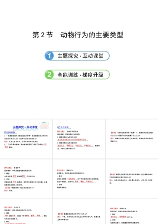 2013年八年级生物上册 第十六章 动物的行为 5.16.2动物行为的主要类型课件 北师大版