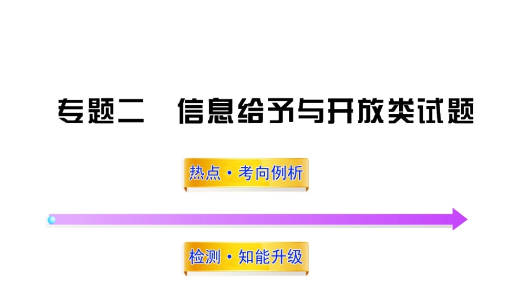 2012年中考化学第二轮复习 专题二信息给予与开发类试题