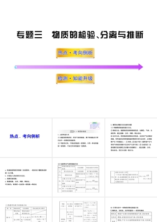 2012年中考化学第二轮复习 专题三物质的检验、分离与推断