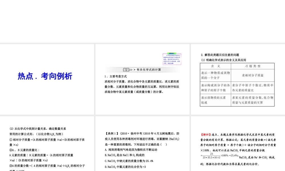 2012年中考化学第二轮复习 专题五化学计算