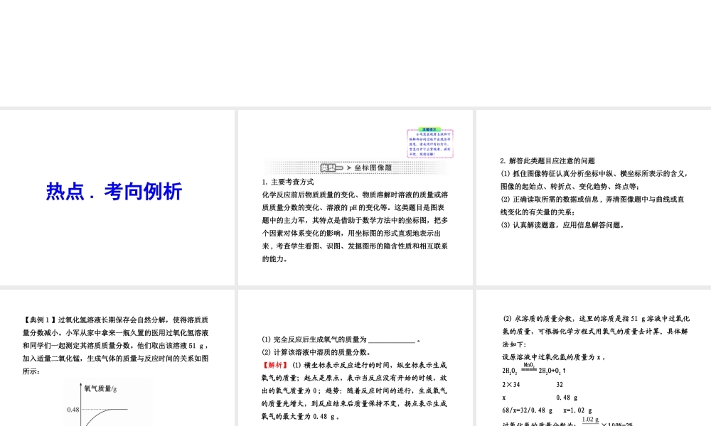 2012年中考化学第二轮复习 专题一图表线类试题