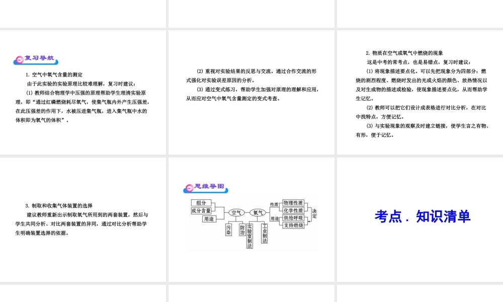 2012年中考化学第一轮复习 第二单元 我们周围的空气课件 人教新课标版