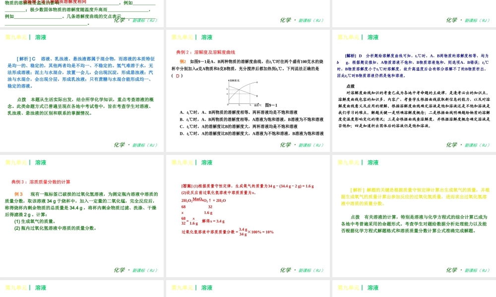 2013年春九年级化学下册 第九单元 溶液课件 新人教版