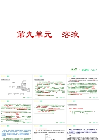 2013年春九年级化学下册 第九单元 溶液课件 新人教版