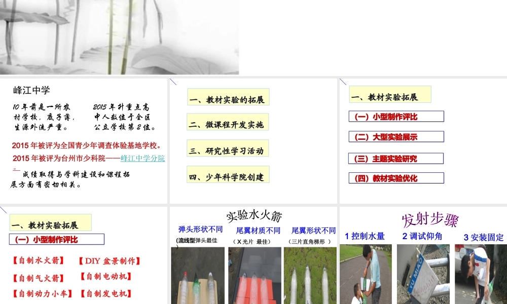 10年科学实验拓展活动汇报课件 浙教版-浙教版初中全册自然科学课件