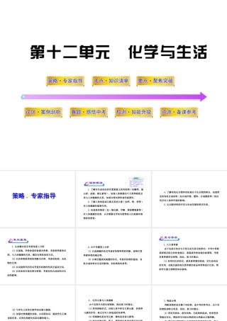 2012年中考化学第一轮复习 第十二单元 化学与生活课件 人教新课标版